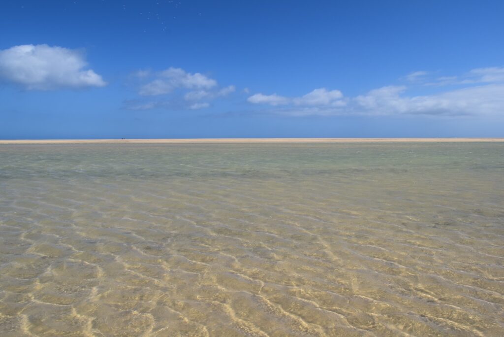 Piscina naturale creata dalla bassa marea a Playa Sotovento