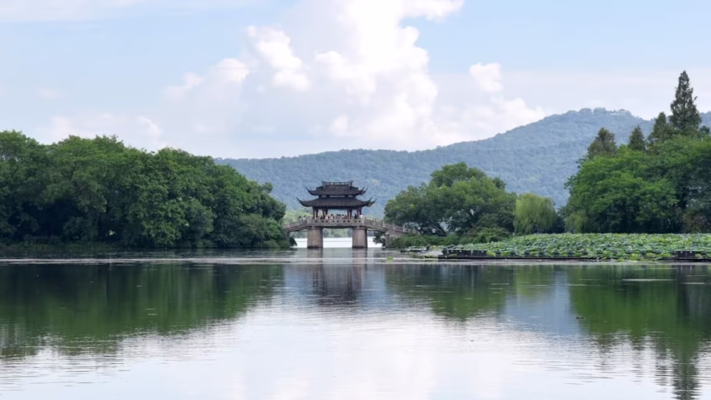Dettagli iconici del lago di Hangzhou