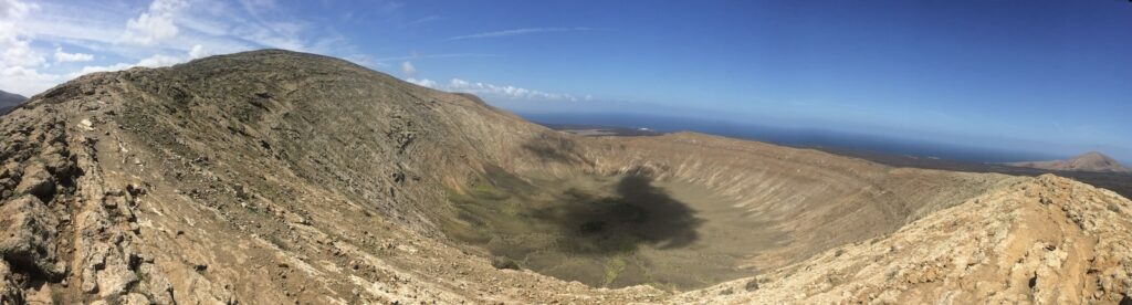 Vista panoramica dalla sommità della Caldera Blanca di Lanzarote
