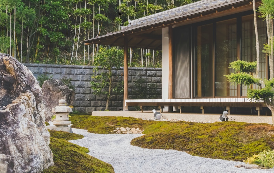 Il giardino di un ryokan giapponese