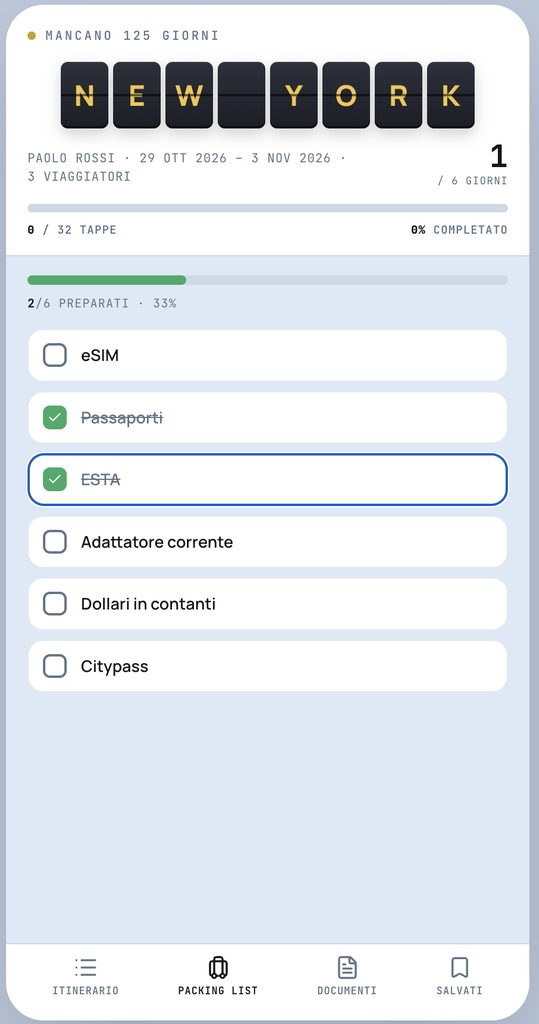 Mappe, meteo e documenti di viaggio raccolti nell'app GateAway Itinerari